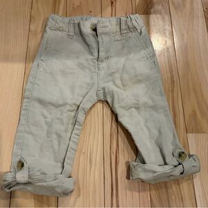 Janie and Jack tan linen roll up Pants